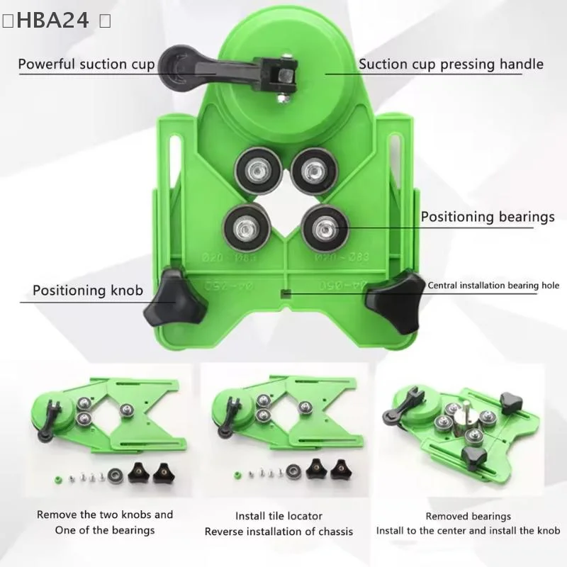 

Источник отверстия стеклянной плитки Fag4-83 мм, локатор на присоске, направляющая для сверла по мраморному пуансу, алмазная дрель, регулируемый локатор направляющих отверстий