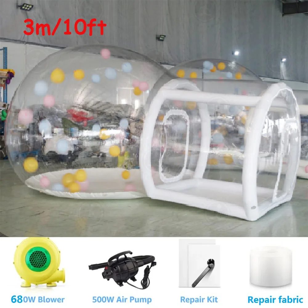 Clear Inflatable Bounce Bubble House 3m 10ft Commerical Bubble Balloon House with Blower for Outdoor Indoor Party