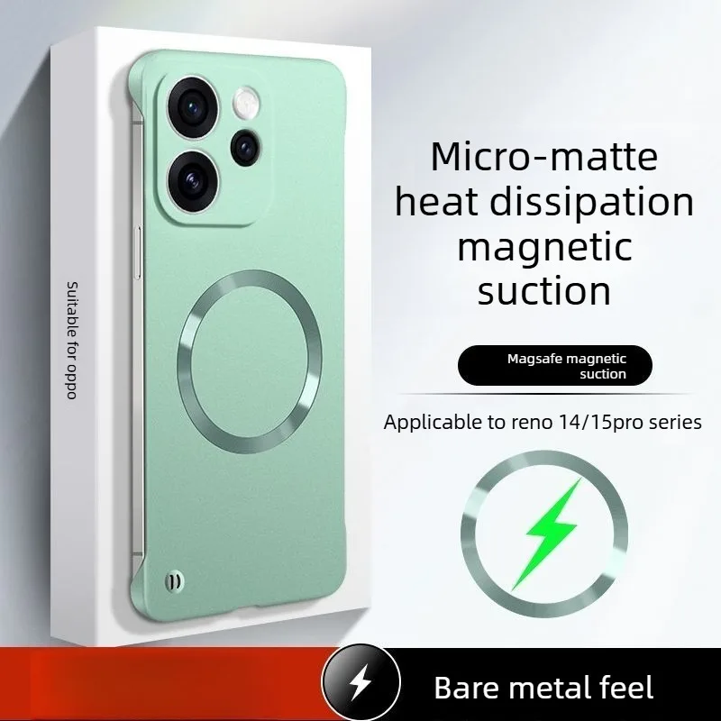 المدمج في المغناطيسي الجذب طلاء معدني بلا حدود مايكرو ماتي غطاء الهاتف ل ممن لهم رينو 15/14/برو نصف حزمة حماية قذيفة