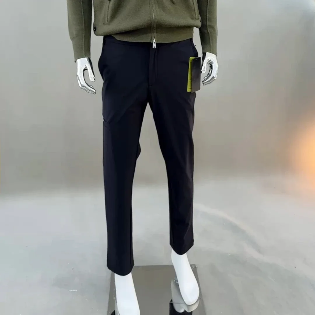 Men's Golf Pants 2026 Fall New Korean Style Slimming Letter Print Outdoor Sporty Breathable Polyester Stretch QuickDry Light UV