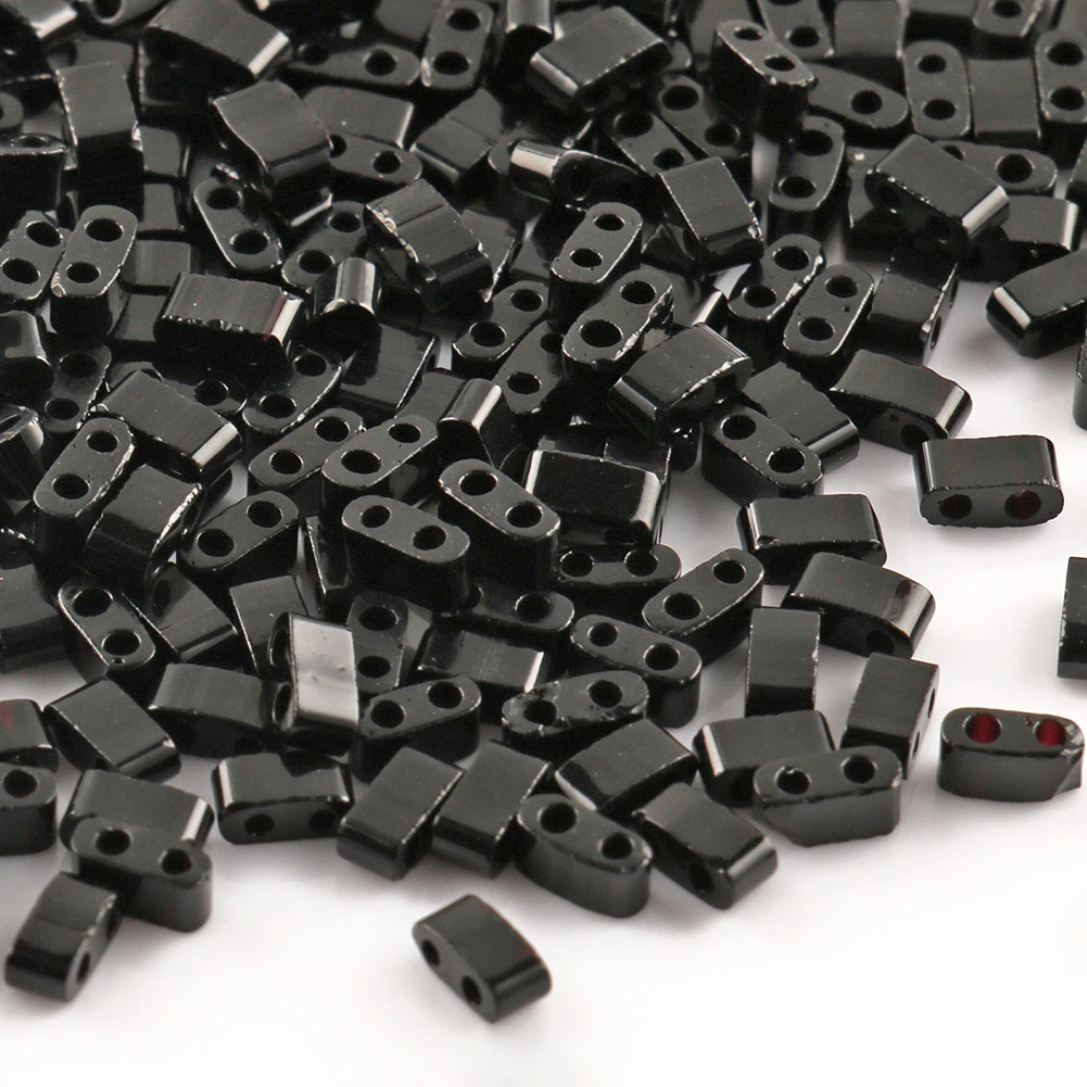 5x5x2mm 5x2x2mm Double Hole Seedbeads Two Hole Glass Hematite Beads to Make Bracelets DIY Needlework Jewelry Accessories