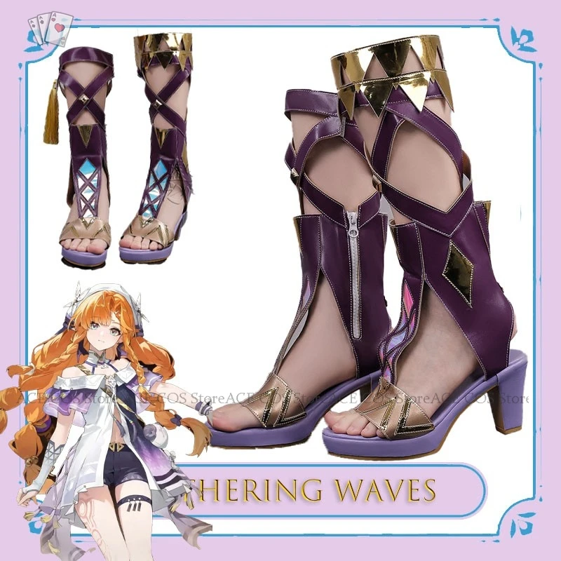 

Halloween Adults Wuthering Waves Sigrid Cosplay Boots Anime Festival Party Wear Long Heel Boots Women 2026 Carnival disfraz