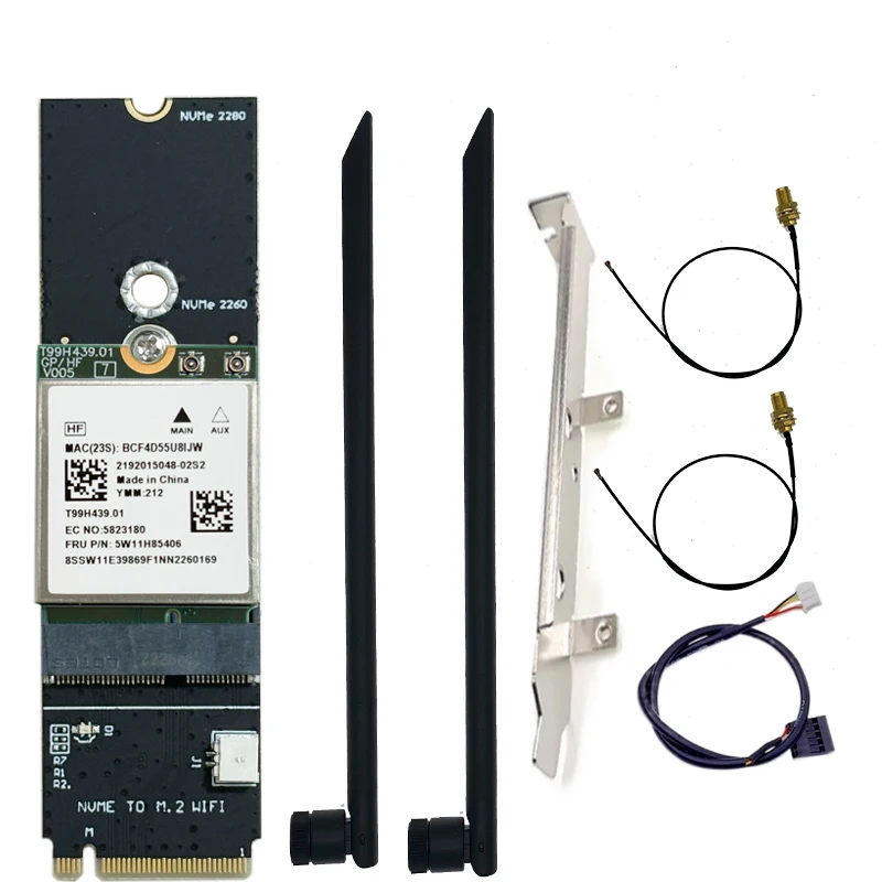 ثلاثي الموجات 2.4G/5G 6G MT7927 Wifi7 8774M بطاقة الشبكة اللاسلكية واي فاي بطاقة الشبكة بلوتوث 5.4 جيجابت محول