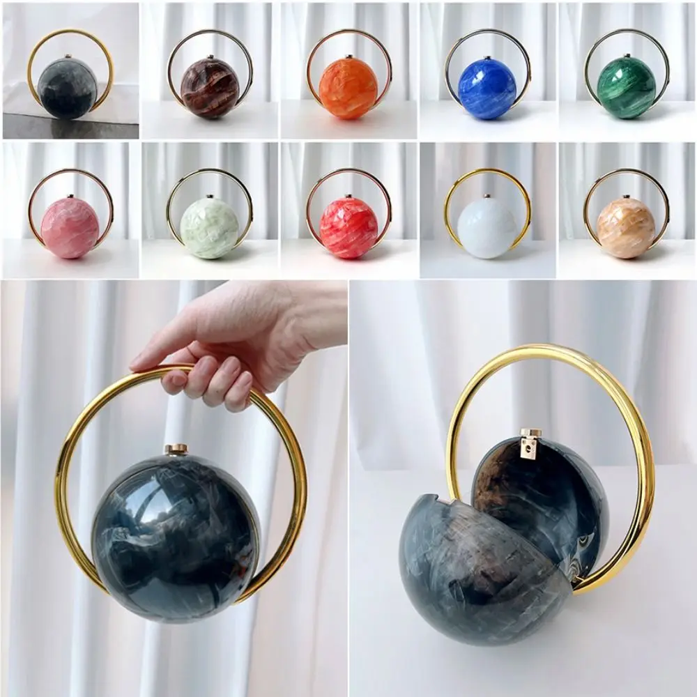 

Модная женская сумка-боулинг из ПВХ с круглым корпусом, с каменным узором, гальванизированная, с мини-ручкой в форме шара, люксовая сумочка