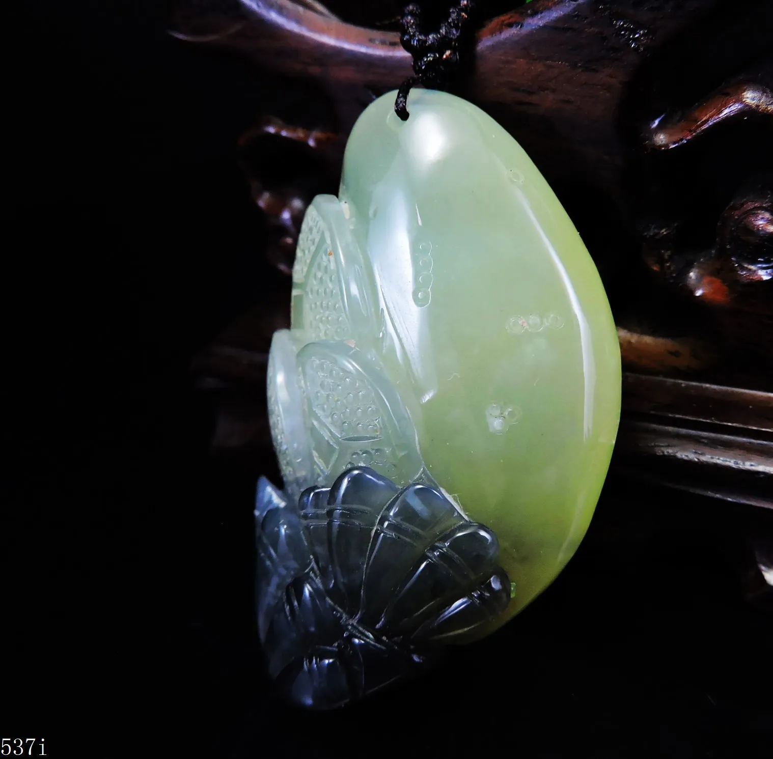 Jade Jewelry Natural Jade Pendant Necklace Hand-Carved seashell&coin Jadeite Necklace Pendant Gift No Treatment 537i