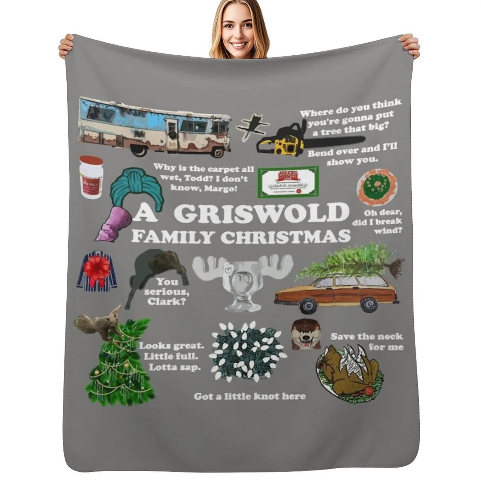 

Christmas Vacation Collage Throw Blanket Polar Shaggy Decoratives Fashion Sofas Blankets