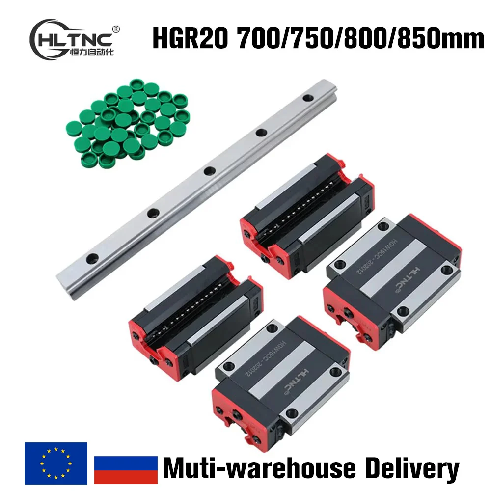 

Linear Guideway Rail HGR20 GHH20 Width 20mm Length 700mm 750mm 800mm 850mm With HGH20CA HGW20CC Flange Carriage Bearing Block