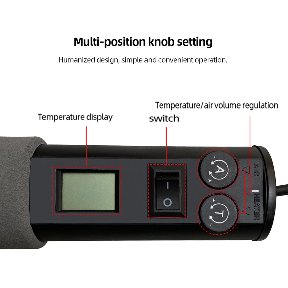 110V 220V Heat Hot Air Gun 450W LCD Digital Desoldering Soldering Station Temperature Adjustable IC SMD BGA 8018LCD EU/US Plug