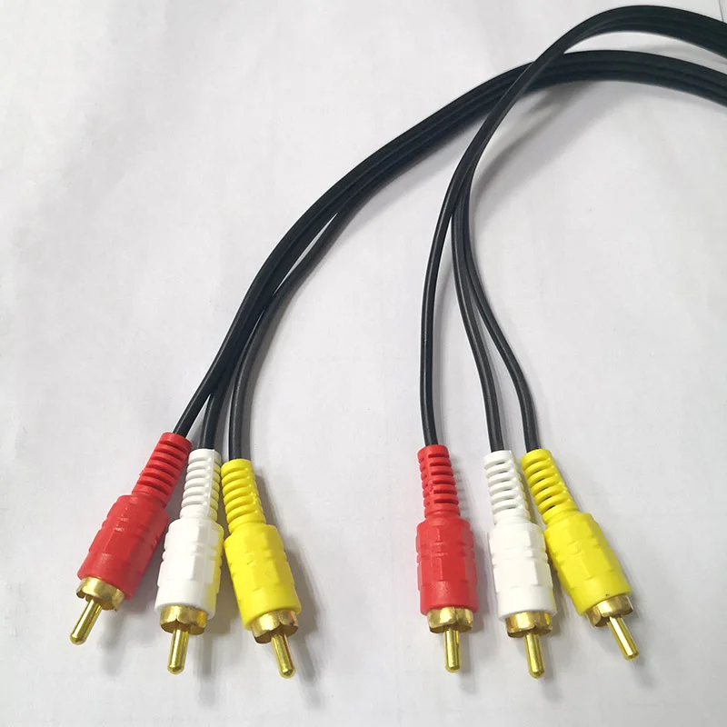 1.5M 3 Rca Mannelijke Naar Mannelijke Jack Plug Muziek Audio Video Av Connector Kabel 3x Rca Retail Snoer Voor Tv Geluid Luidsprekers