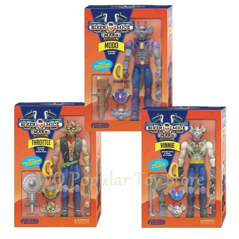 

Nacelle Biker Mice From Mars Throttle Modo Vinnie Action Figure Mice Bike From Mas Anime Figures Model Doll Toy Christmas Gifts