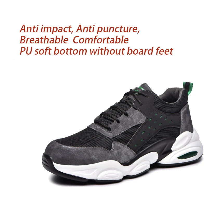 

Protective shoes Impact Puncture resistant mesh breathable Men's work shoes PU soft sole Comfortable Safe shoes