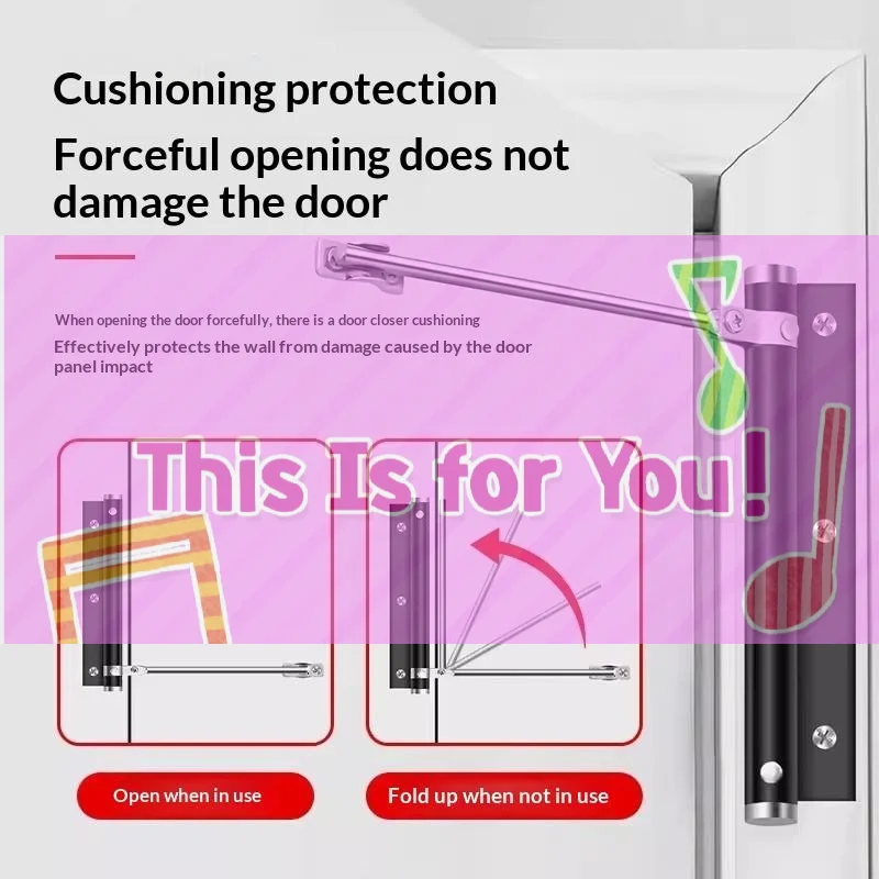 【HMA】1pcs Light Stainless Steel Auto Door Closer Quiet For Residential Use With Screws