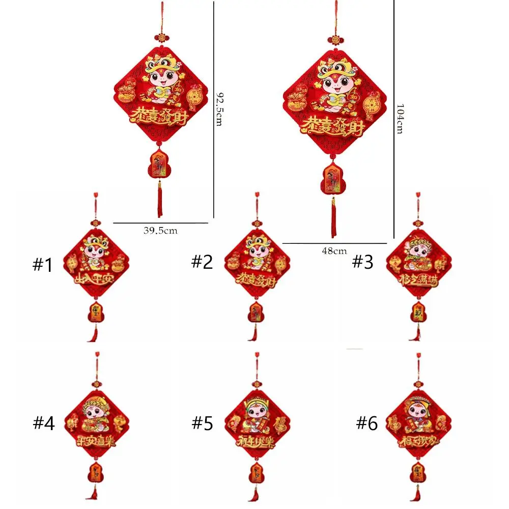 Traditioneller chinesischer Schlangenjahr-Anhänger aus Samt, Segen 2025, Neujahrs-Glücksanhänger mit Quaste, Frühlingsfest-Zubehör