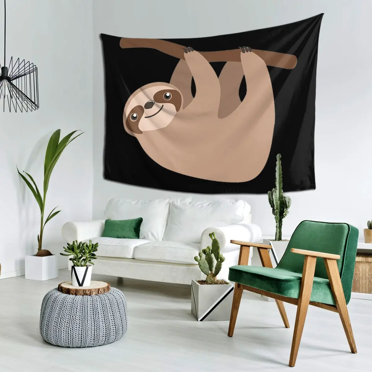 

Cute Baby Cartoon Sloth Design Tapestry Wall Hanging Aesthetic Home Decoration Tapestries for Living Room Bedroom