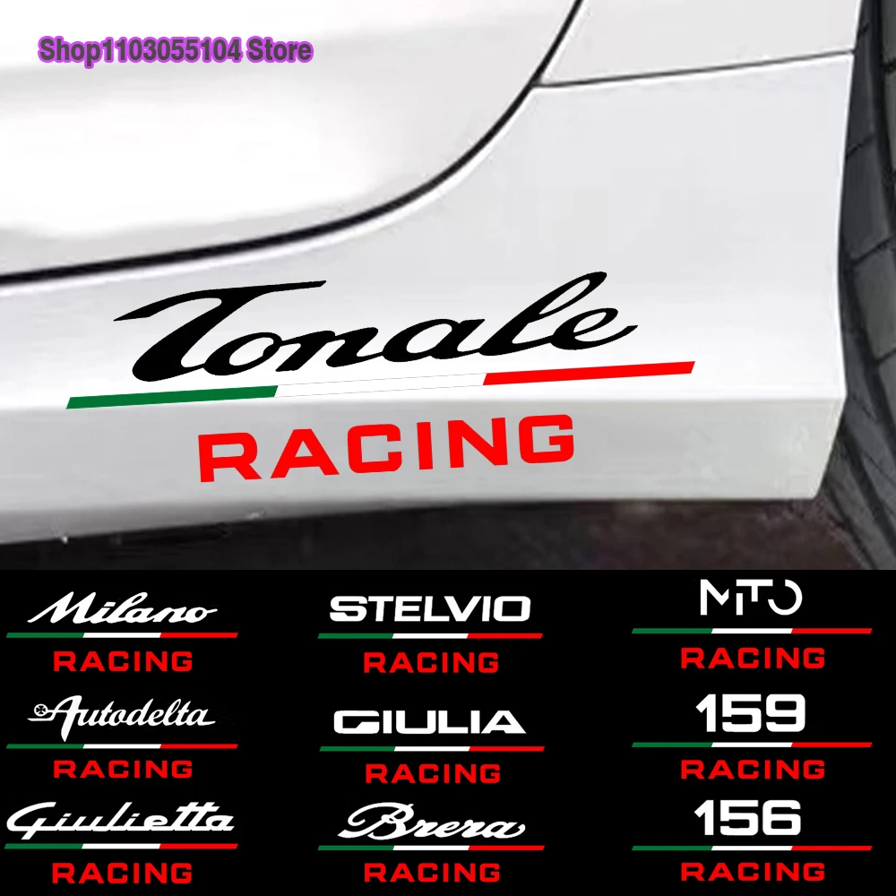 

2x Car body Sticker For Alfa Romeo Racing Mito 147 156 159 166 Giulietta Spider Giulia Stelvio Tonale Brera