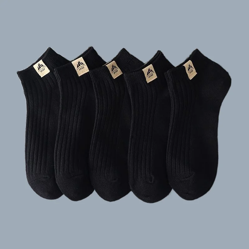 5/10 Pairs 2024 New High Quality Breathable Men's Solid Color Sports Socks Sweat-Absorbent And Deodorant Socks Casual Male Socks