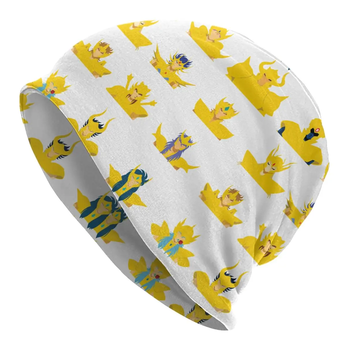 Gold Saints Bonnet Hat Autumn Winter Street Skullies Beanies Hat Saint Seiya Knights of the Zodiac Anime Unisex Dual-use Cap
