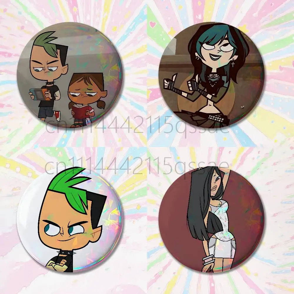 T-Total Drama Island Game 32/44/58mm Handmade Pins Round Brooch Badge Backpacks Clothes Jewelry Gifts