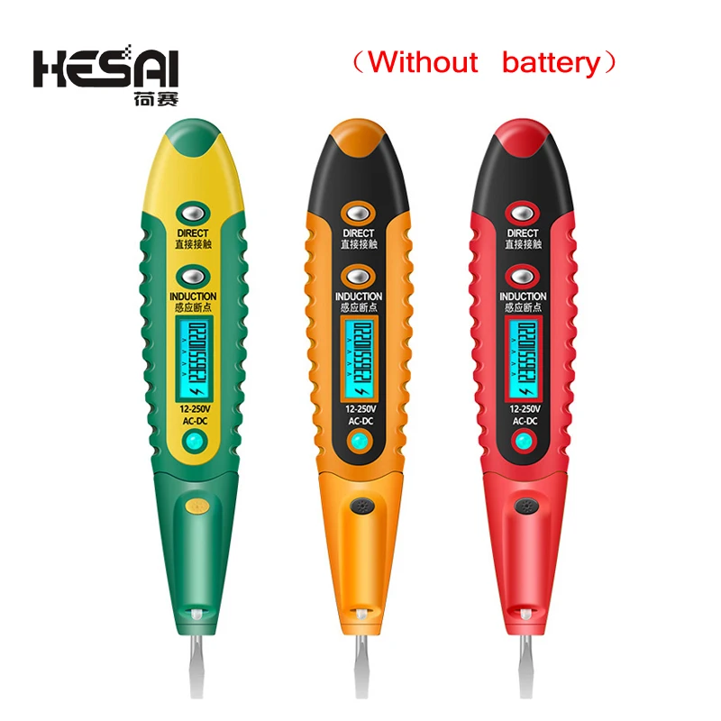 90-1000V Non-Contact/Touch Socket Wall AC Power Outlet Voltage Detector Sensor Tester Pen LED Light AC 110V-220V Test Pen