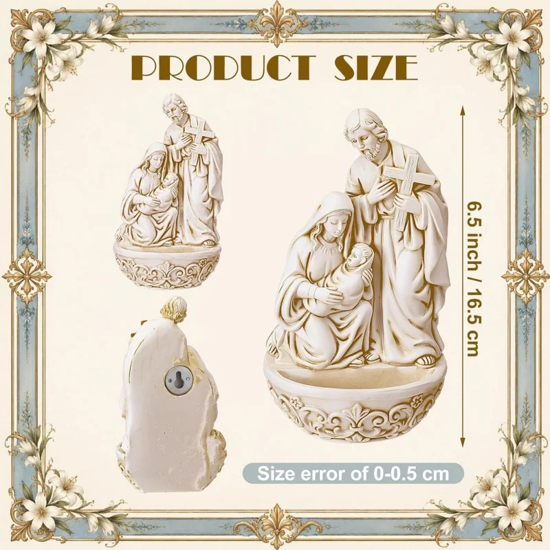 Resin Figurine Virgin Mary St.joseph Baby Jesus Sculpture Catholic Religious Desktop Ornament Christian Gift Home Decor