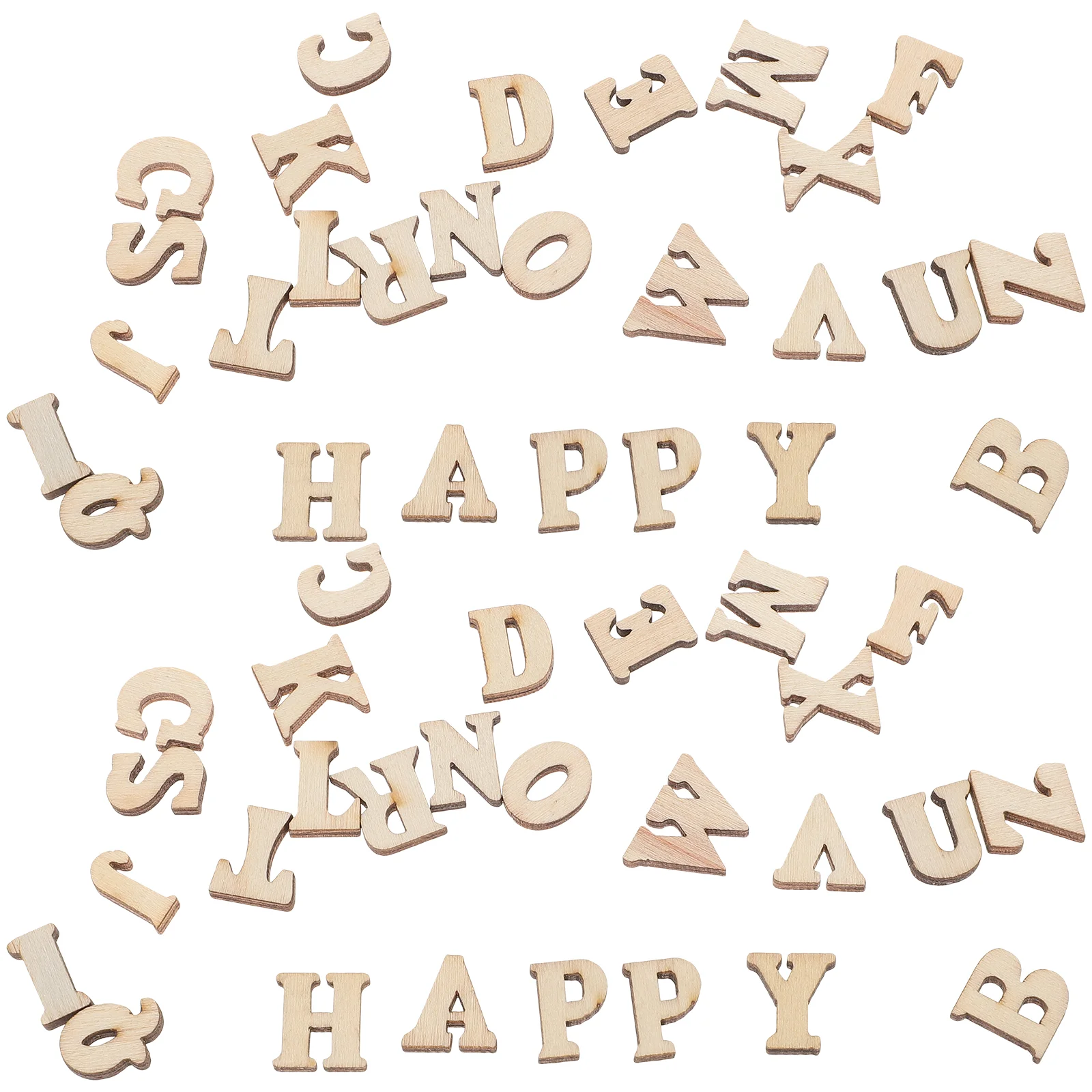 200 Pcs Scrapbooking Embellishments Letters Alphabet Wooden Slice Paper for Crafts