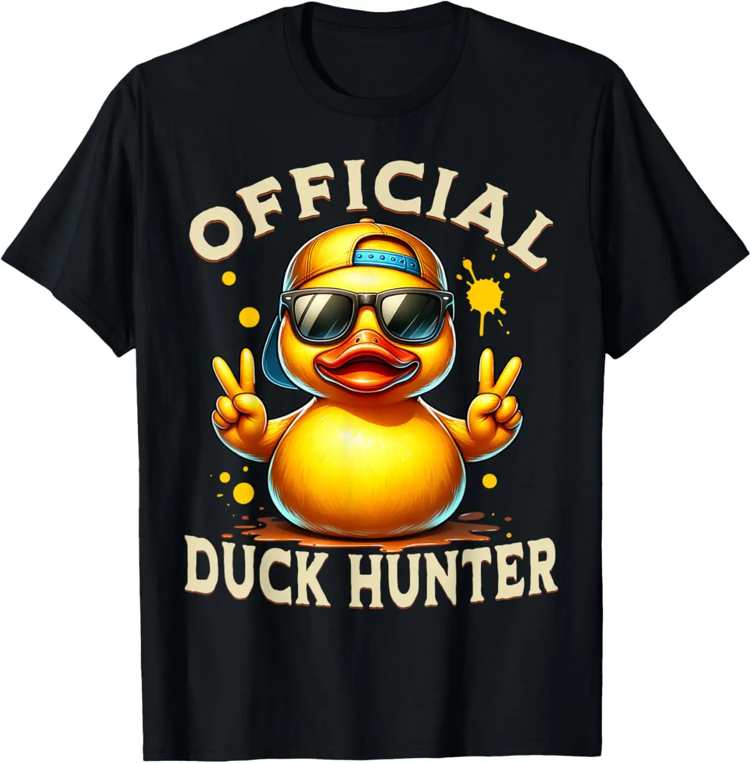 เป็ดเรือสําราญเสื้อตลกเป็ดยางล่าสัตว์เสื้อยืด