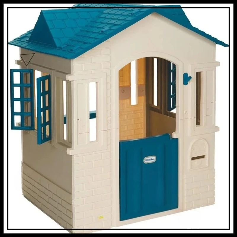 Blue Large Kids Playhouse Indoor Outdoor Durable Safe Easy Assembly Educational Toy
