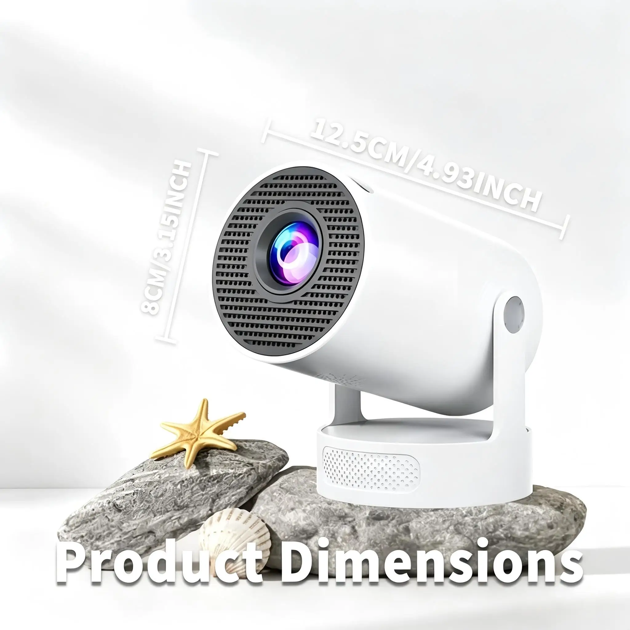 HY300ultra 8K Android 11 Tragbarer Projektor 4000 Lumen WiFi 6 BT5.4 Outdoor-Kino 5W HiFi-Lautsprecher 720P HD