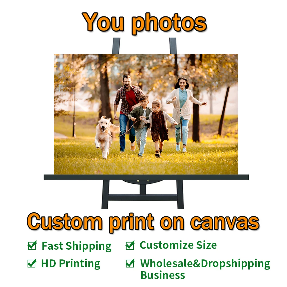 Dropshipping Custom Spray Printing on Canvas Painting Personalized Photo Print Posters Artwork Gift for Home Decoration Pictures