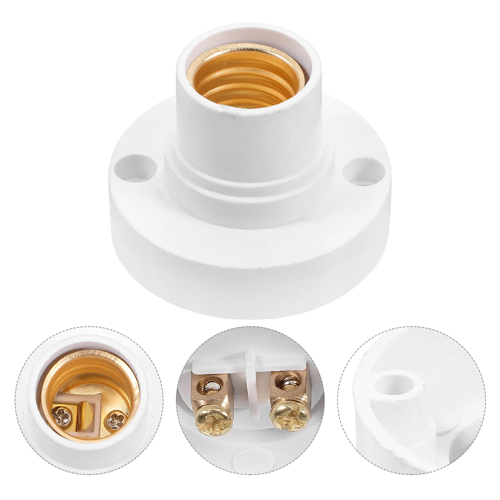 

E14 Small Screw Lamp Holder Light Bulb Socket Vintage Wall Table Lamp Base Durable PC Material Easy Installation for Home