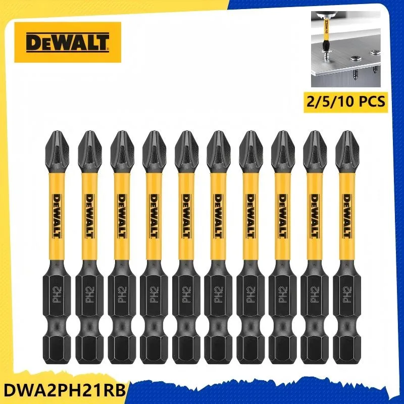 

DEWALT DWA2PH21RB Ударные биты PH2 57 мм — 2/5/10 шт. Оригинальные, прочные и противоскользящие — для DIY/Pro, электрические дрели — без зачистки!