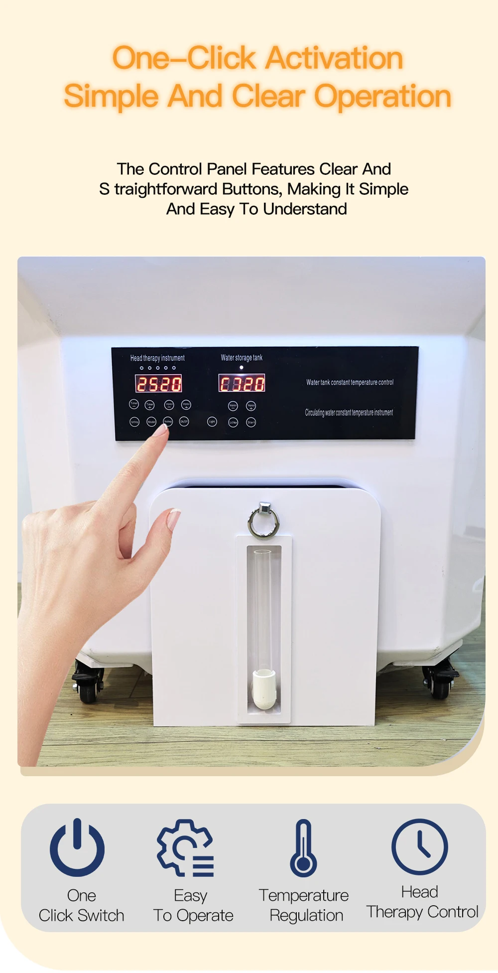 Tragbares elektrisches Shampoo-Becken mit Wassertank, Kopfwaschbecken mit konstanter Temperatur, mobile Haarwaschstation mit Dampffunktion – Detail 6