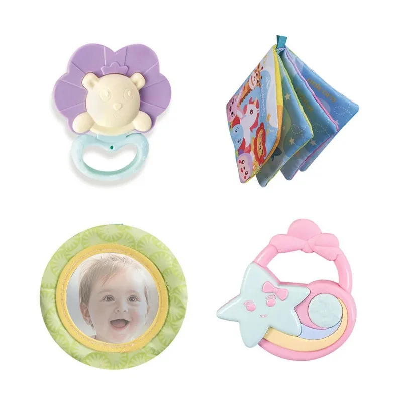 وسادة الطفل وقت البطن لعبة مونتيسوري عالية التباين اللعب الحسية الوليد رئيس متابعة التدريب وسادة عضاضة خشخيشات 0 6 12 شهرا