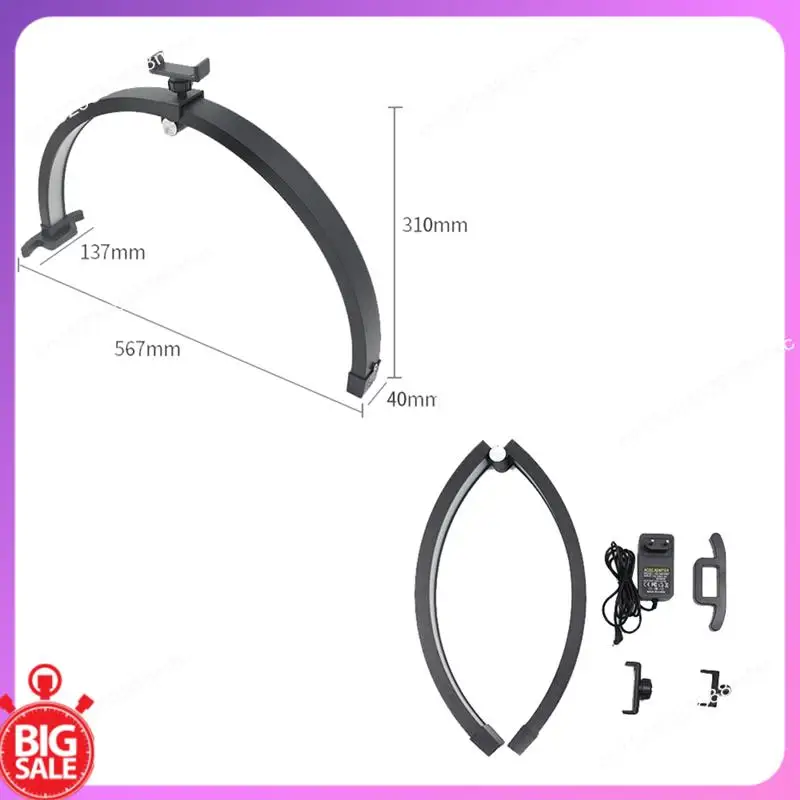 

Big Deal 22Inch Half Moon Nail Desk Lamp 20W Touch Control Half Moon Foldable Manicure Beauty Light With Phone Clip