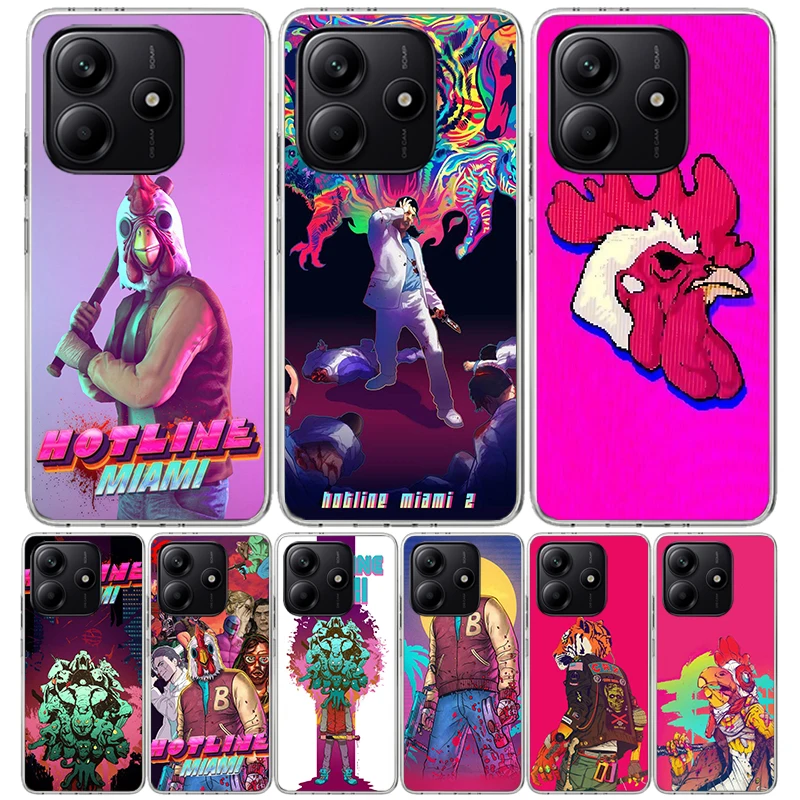 Чехол для телефона Game Hotline Miami для Xiaomi Redmi Note 15 14 14S 13 12S 12 11S 11 11T 11E Pro Plus 4G 5G Trend Fundas Redmi N