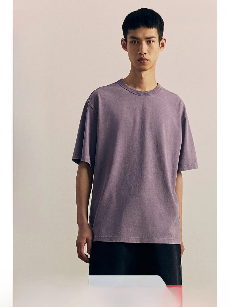 

Comfortable Loose Fit round Ne ort Sve T-irt for Men And Women by H&M Heavyweight Big ape Ribbed Spring Summer