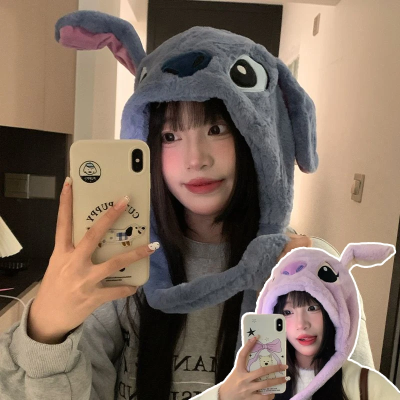 

Зимняя вязаная шапка Disney Stitch, модные эластичные шапки с вышивкой в ​​стиле аниме для мужчин и женщин, вязаные шапки с героями мультфильмов, аксессуары