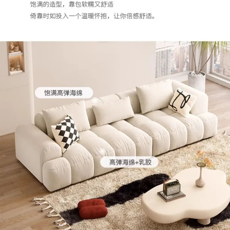 Cream wind high-end atmospheric velvet fabric sofa Italian minimalist new living room size apartment