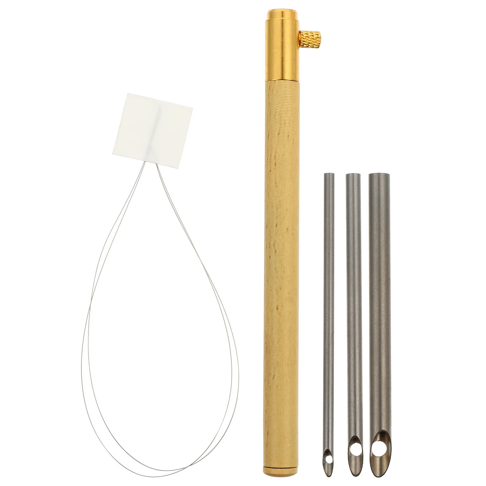 

1Set Embroidery Needles Large Diameter Ergonomic Handle Safe for Children Sewing Craft Punch Needle Threader Set