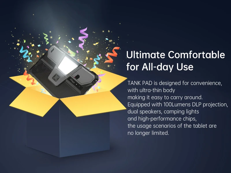 Unihertz Tank PAD 8849 Rugged Projector Tablet Android 32GB 512GB 21000mAh 10.95" FHD Dual Speaker Dimensity 8200 Tablet Phone