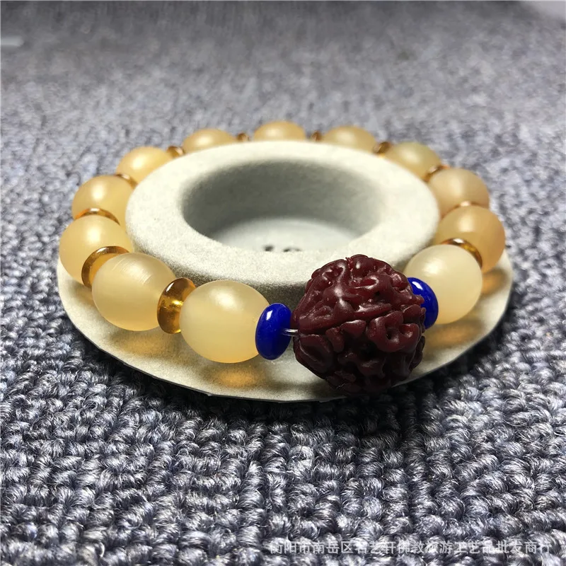 Handmade Artist Created Horn Bracelet Horn Apple round Bracelet Tibet Horn Men's and Women's Single Circle King Kong Pot Cover K