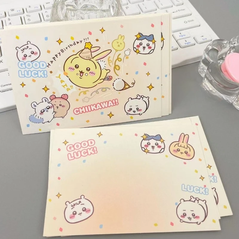 Anime Cartoon Kawaii Chiikawa Greeting Card Leave A Message Holiday Wishes Decorate Brightly-coloured Write Fluently Good Looks