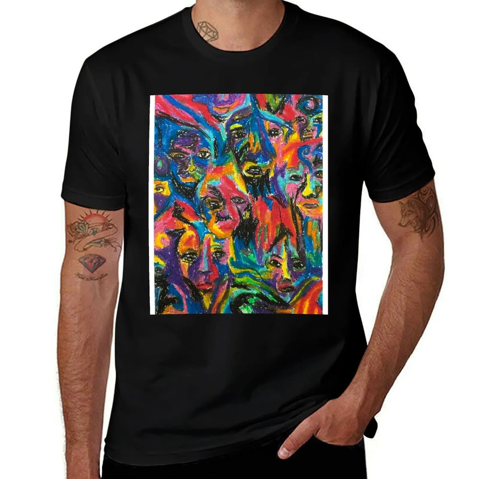 

Abstract Faces T-Shirt t shirt man designer man t shirts for men t shirts for man cotton soft T-shirt