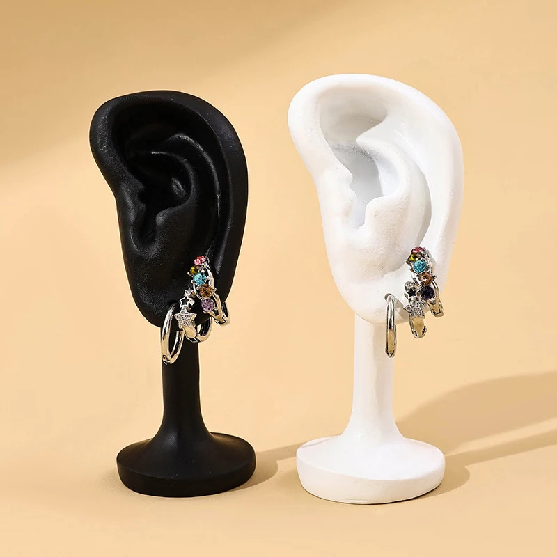 Resin Portable Earring Display Stand Jewelry Rack Ear Shaped Organizer Holder Tool