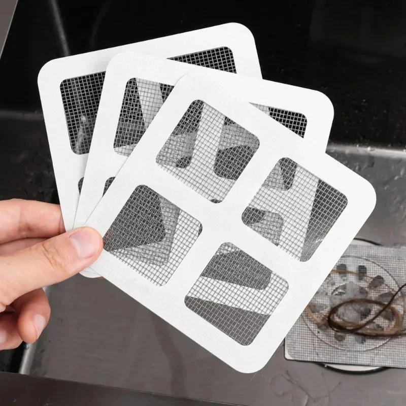 5-20Pcs Disposable Floor Drain Sticker Shower Drain Hair Catcher Cover Sink Strainers Hair Filters Bathtub Mesh Filter Sticker