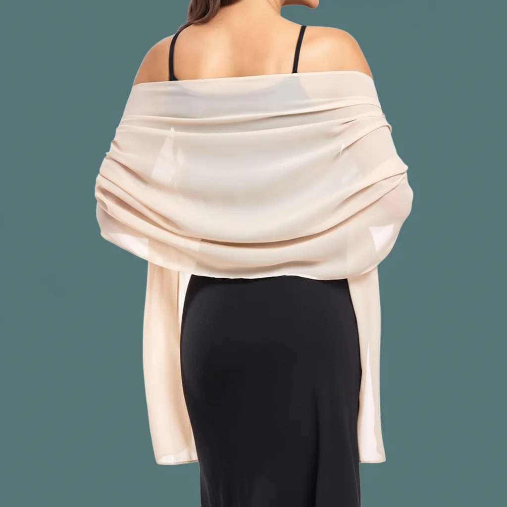 Women's Chiffon Shawl For Wedding Party And Evening Dress Lightweight Soft Polyester Wrap Scarf