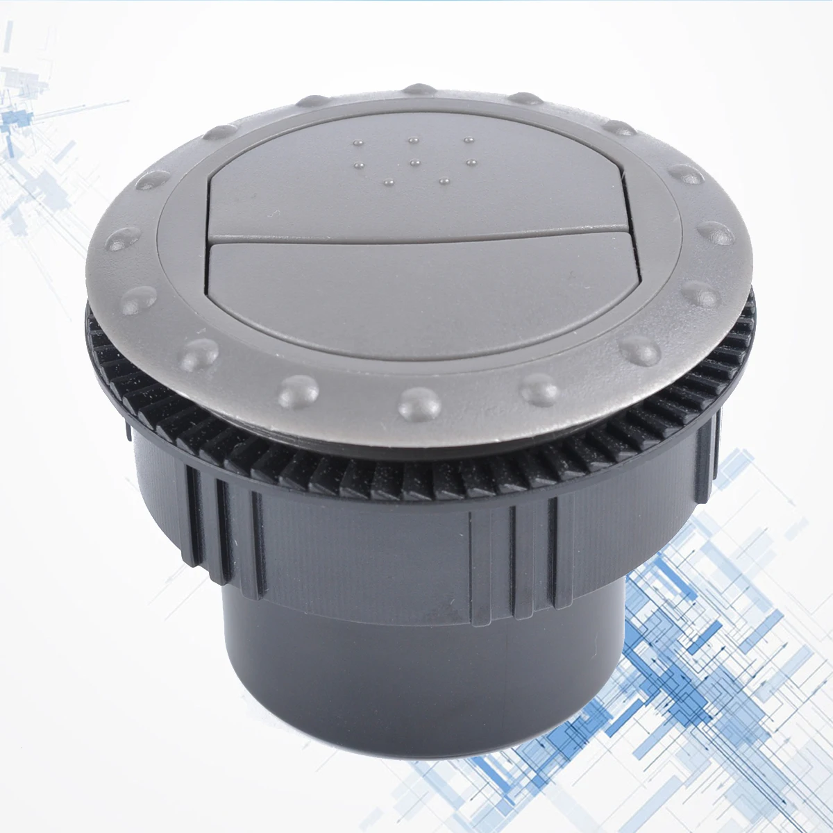 ช่องระบายอากาศในรถยนต์แบบหมุนได้ ขนาด 60 มม. สีเทา ผลิตจากพลาสติก ABS สำหรับรถยนต์ รถบ้าน รถเอทีวี ช่องระบายอากาศภายในรถยนต์แบบติดเพดาน 1 ชิ้น