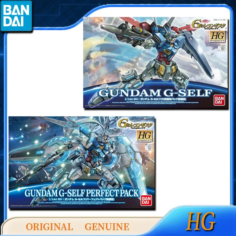 Bandai original genuíno hg 1/144 gundam G-SELF pacote perfeito anime figuras de ação brinquedos para crianças presente montagem modelo ornamentos