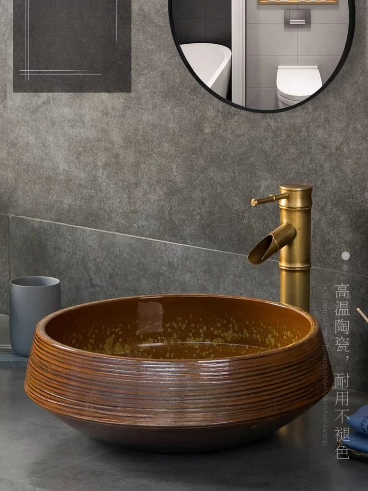 

Ceramic table basin art retro home bathroom wash basin outdoor washing face sheet