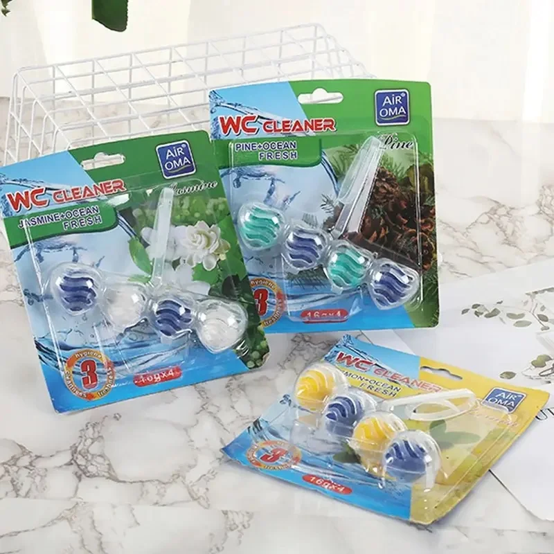 3 Long Lasting Hanging Toilet Deodorizer Balls Blue Bubble Multi Scents Dirt Remover Odor Eliminating Cleaner For Fresh Bathroom